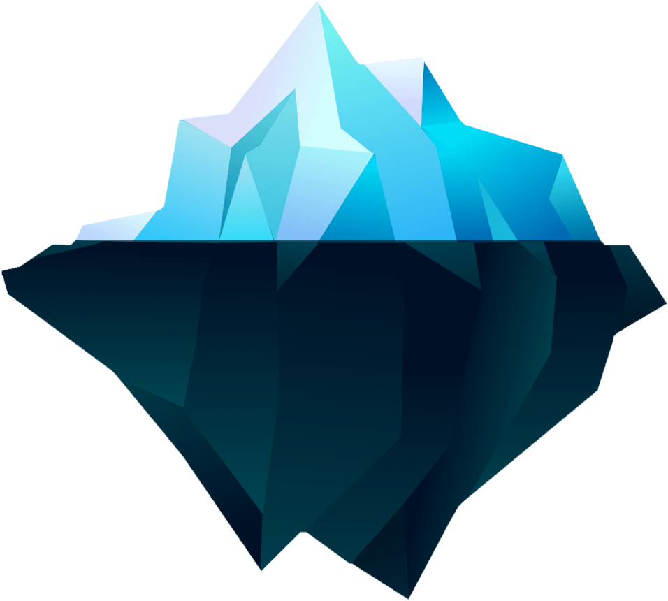 How Ditached works. Design Process of a Design Agency as a Iceberg.